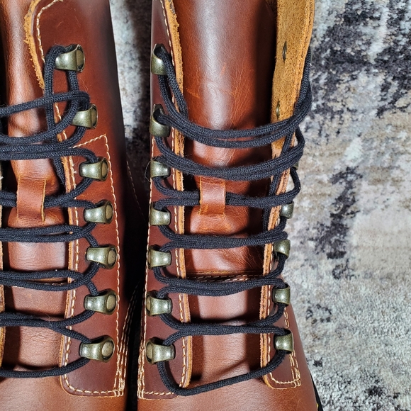 Dr. Martens Women's Leona Tan Farrier Leather Heeled Boots Size 6 - Picture 4 of 12